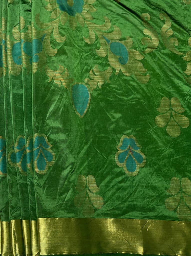 MIMOSA Women's Woven Design Mysore Silk Style Crepe Saree with Blouse Piece - Green ( SA00003135GRNFREE ) — photo 6