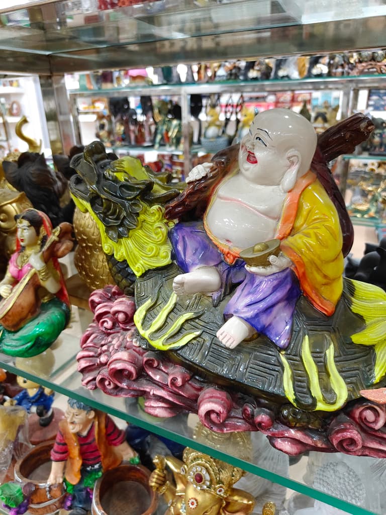 Buddha Statue | Ceramic | Gold | Purple