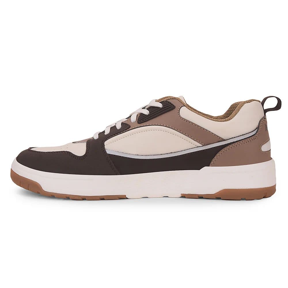 Leap7x Beige Casual Lacing Sneakers For Men LAPON-1E By Liberty — photo 3