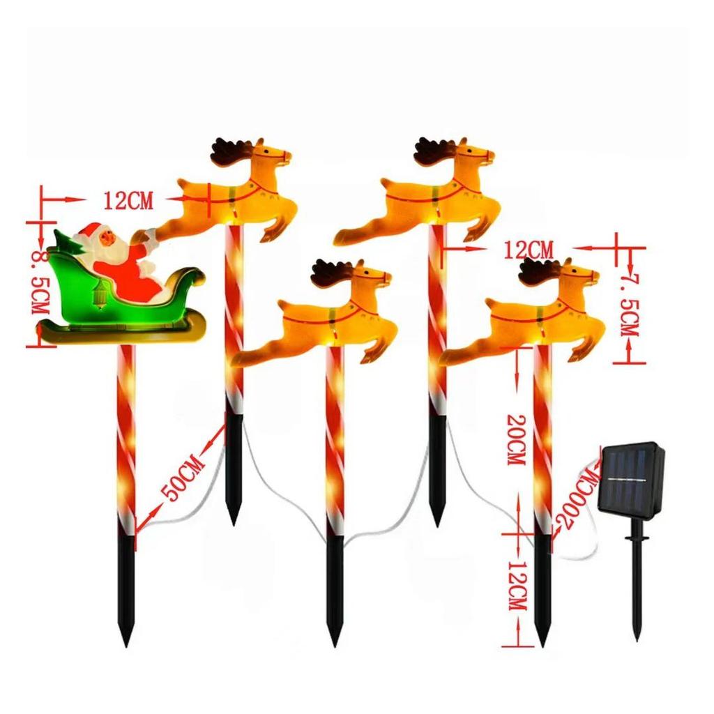 Solar Christmas Lawn Lights – Santa Sleigh n Reindeer Pathway Decoration Set — photo 3