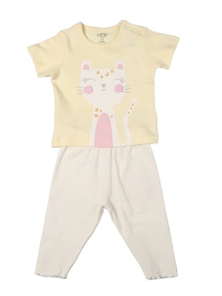 HOP Baby Girls Multicolour Printed Cotton T-Shirt and Pants Set — photo 2