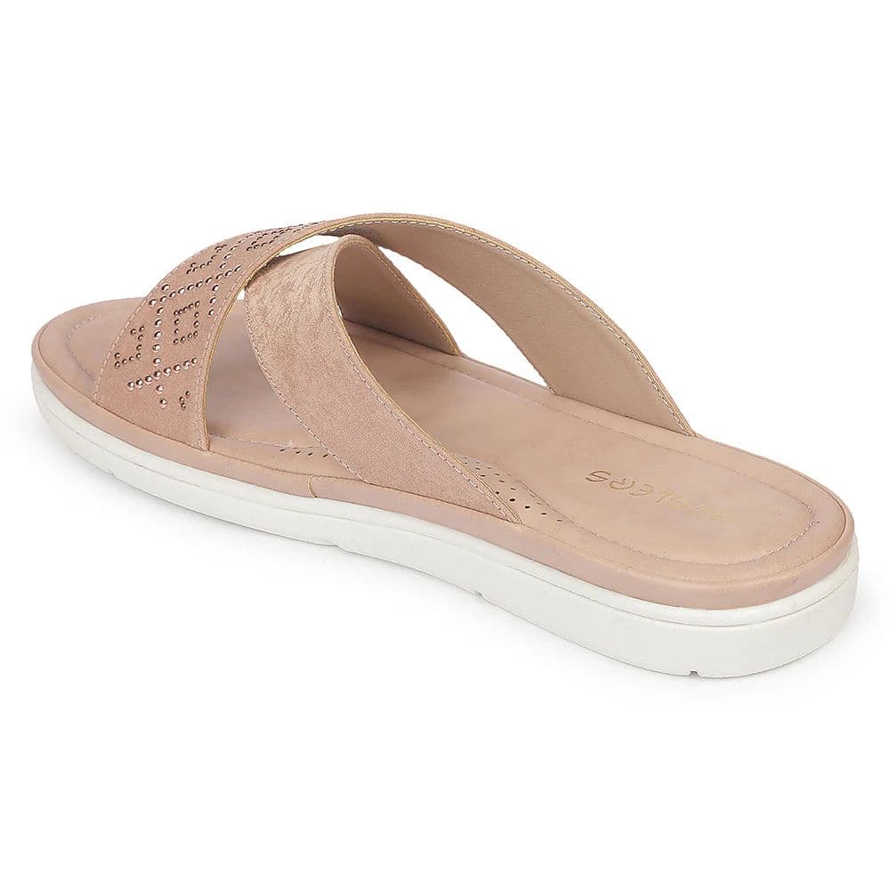 Healers MDG-16 Party Edit Peach Casual Slip on Slippers for women by Liberty — photo 3