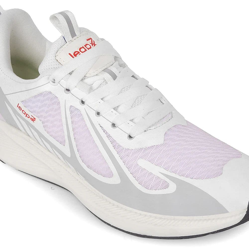 Leap7x White Sports Lacing Running Shoes For Men RUNIER-1E By Liberty — photo 5