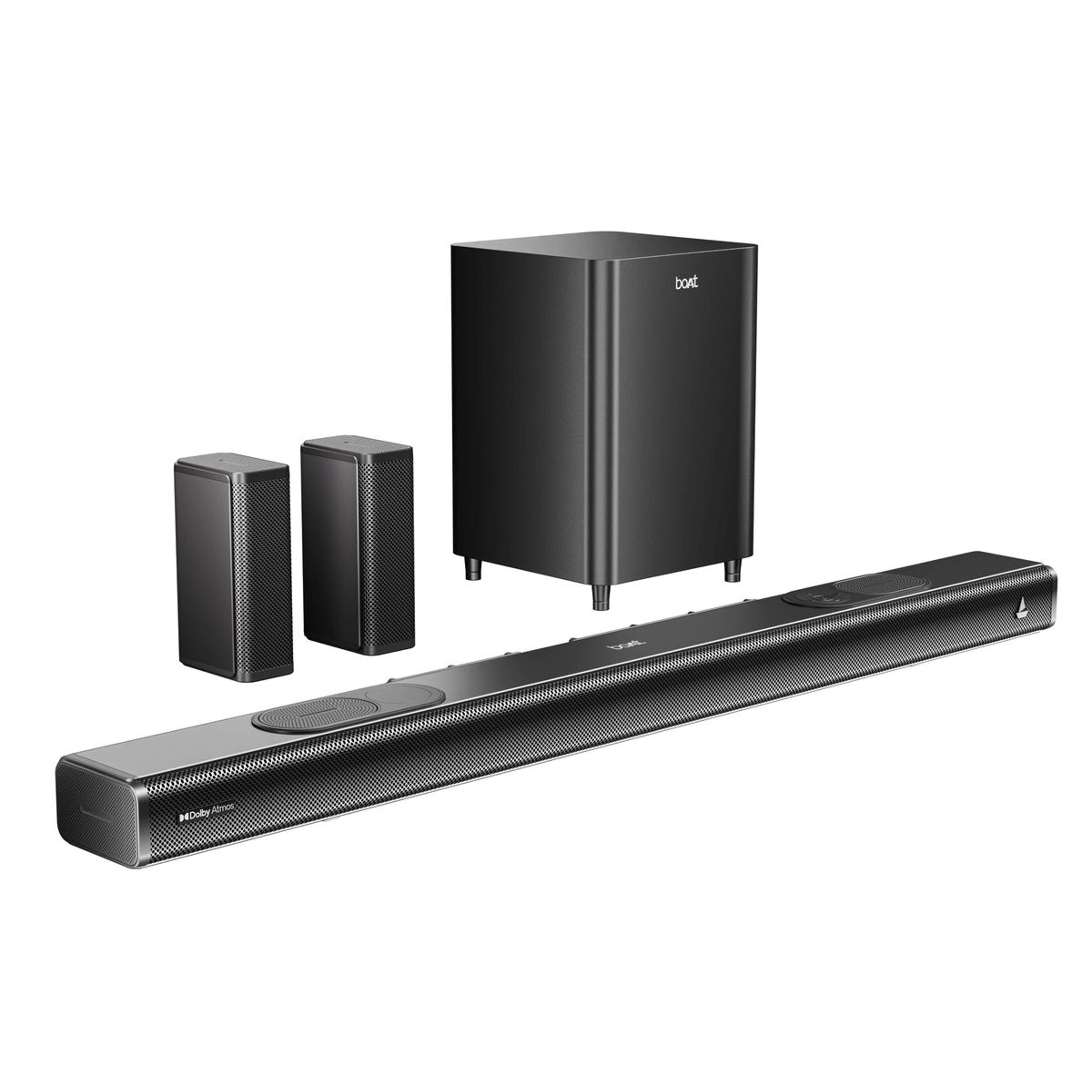 boAt Aavante Prime 7.1.4 7050DA | 700W RMS Soundbar with Dolby Atmos, Wired Subwoofers & Wireless Satellites