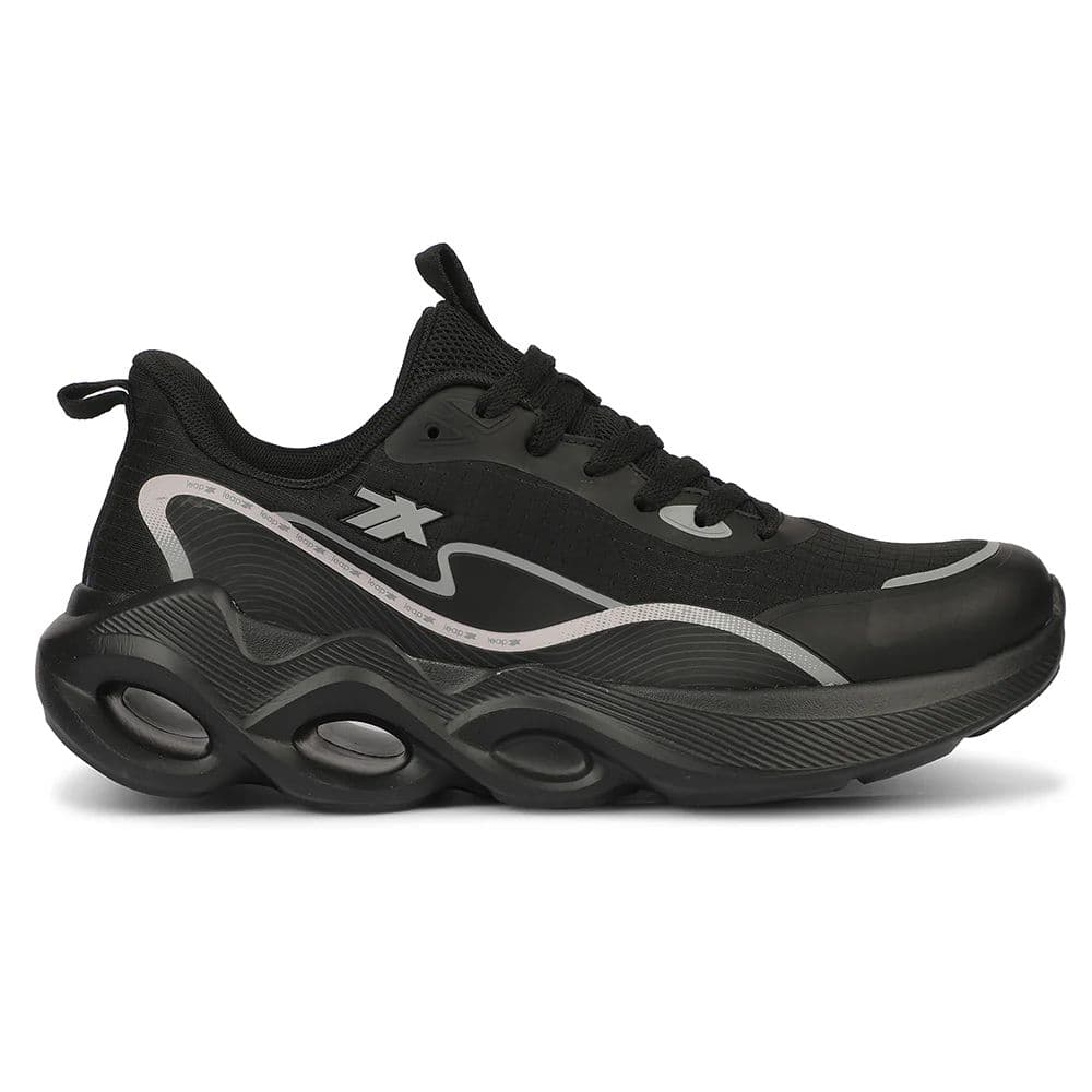 Leap7X ZQ-DWM-01 Airflow Outsoles Black Sports Non Lacing Walking Shoes for Men by Liberty — photo 2