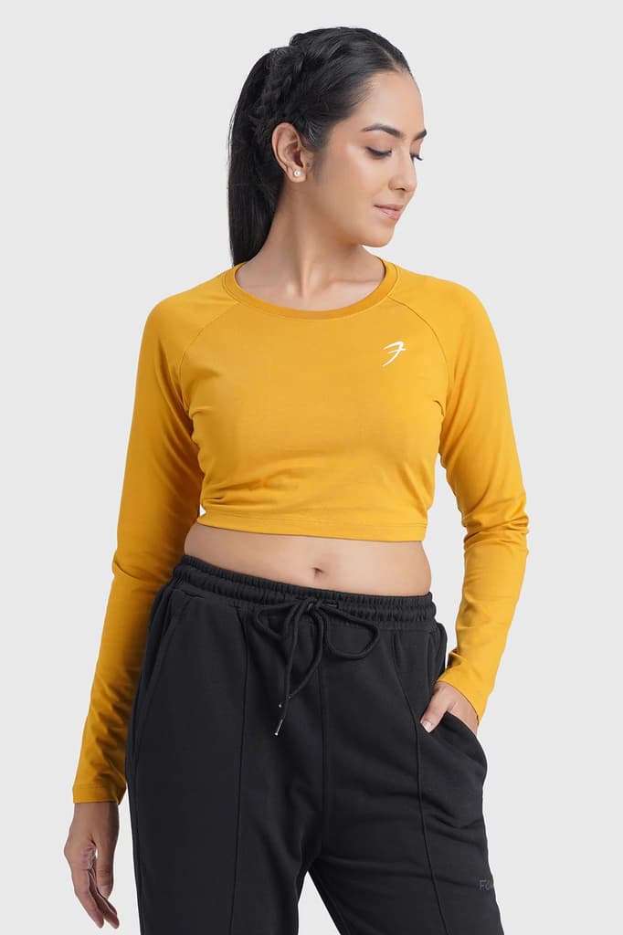 Legacy Crop Top T-shirt Mustard — XS