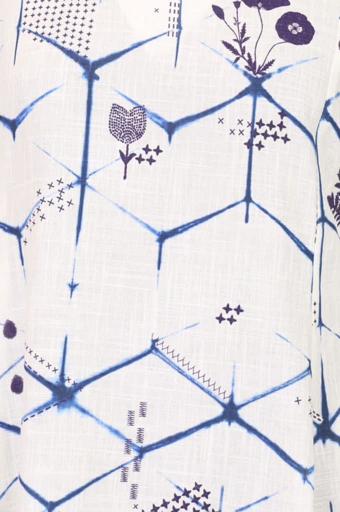 White Floral Printed Pure Cotton Straight Kurta — photo 3