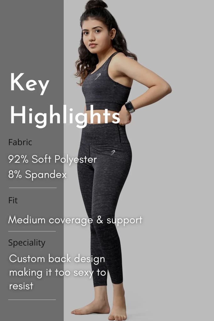 Essential Melange Sports Bra Black — photo 7
