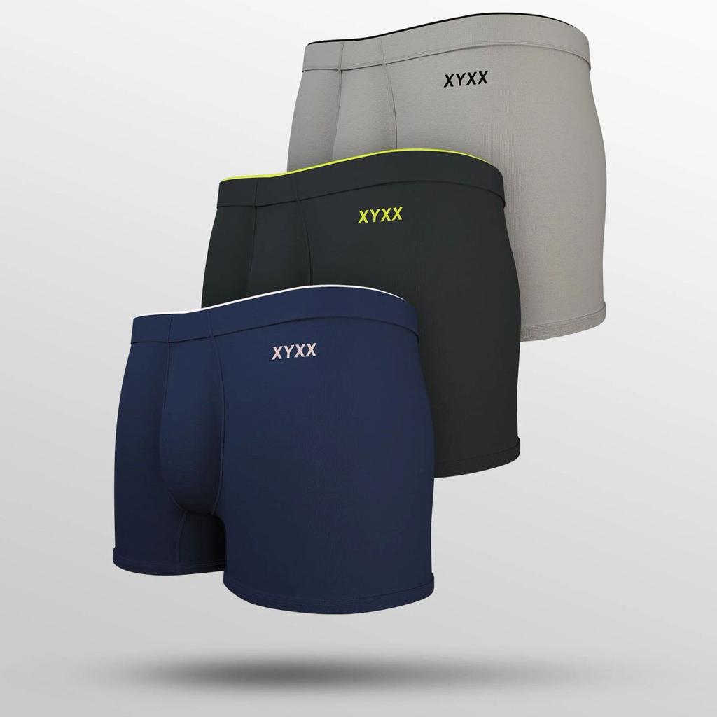 Uno Modal Trunks Pack of 3 (Blue, Grey, Light Grey)