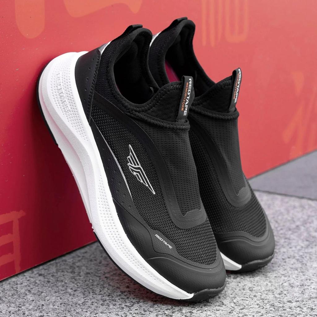 Walking Shoes for Women in Black and White | Slip-On Shoes — photo 6