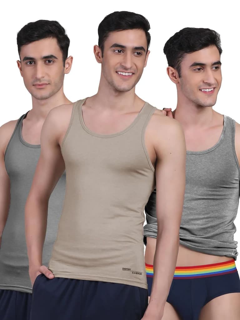 Twin Skin Organic Bamboo Vest - Comfort Fit (Pack of 3) — photo 14