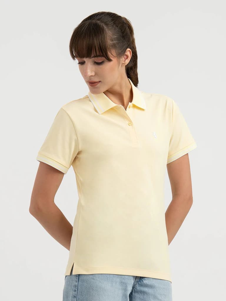 Polo T Shirts for Women in Pastel Yellow — photo 6