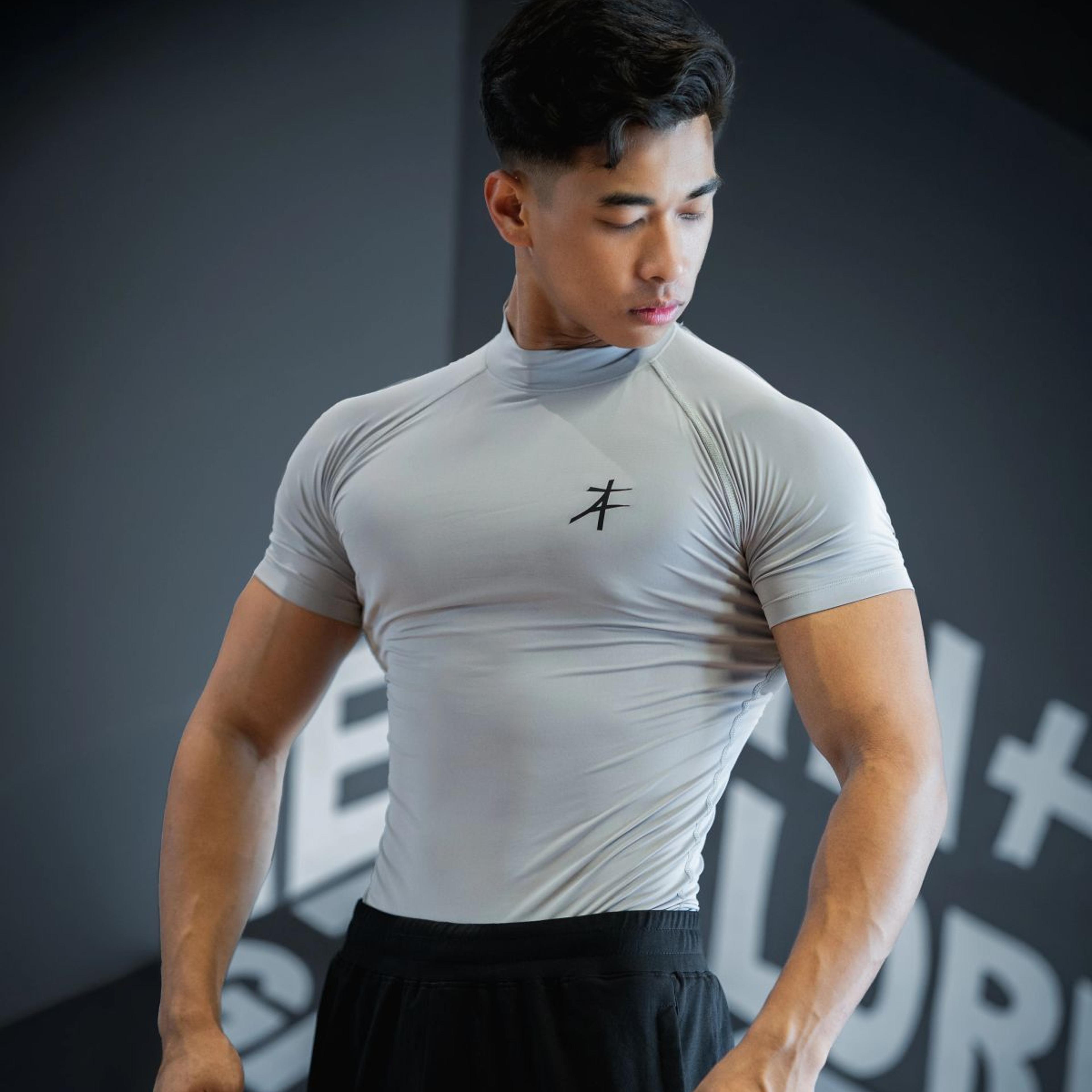 Hustle High Neck Compression T-shirt