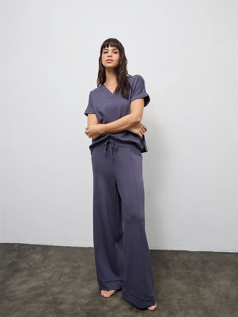 Wunderlove Charcoal Solid High-Rise Pants