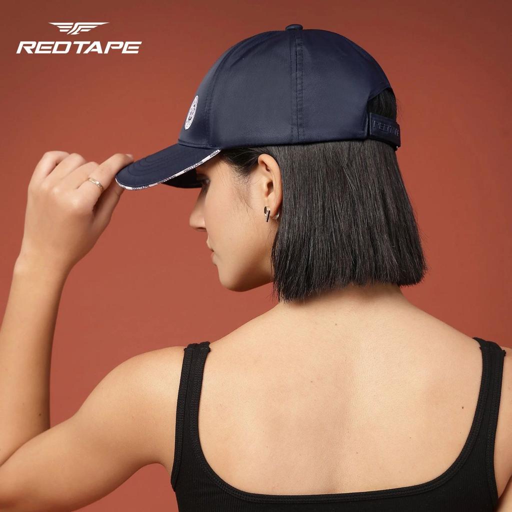Unisex Blue Solid Polyester Baseball Cap with Adjustable Strap — photo 6
