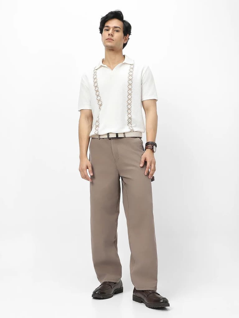 Men's Grey Loose Baggy Fit Solid Carpenter Trouser Pant with 5 Pockets Non-Stretchable — photo 4