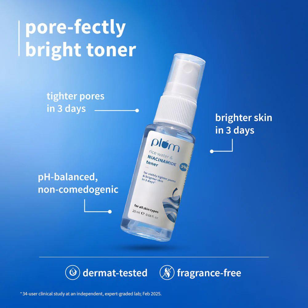 The Glass-ic Duo | Rice Water & 3% Niacinamide Face Toner | Cica & Hya-Betaine Vegan Mucin Face Essence| Travel-size