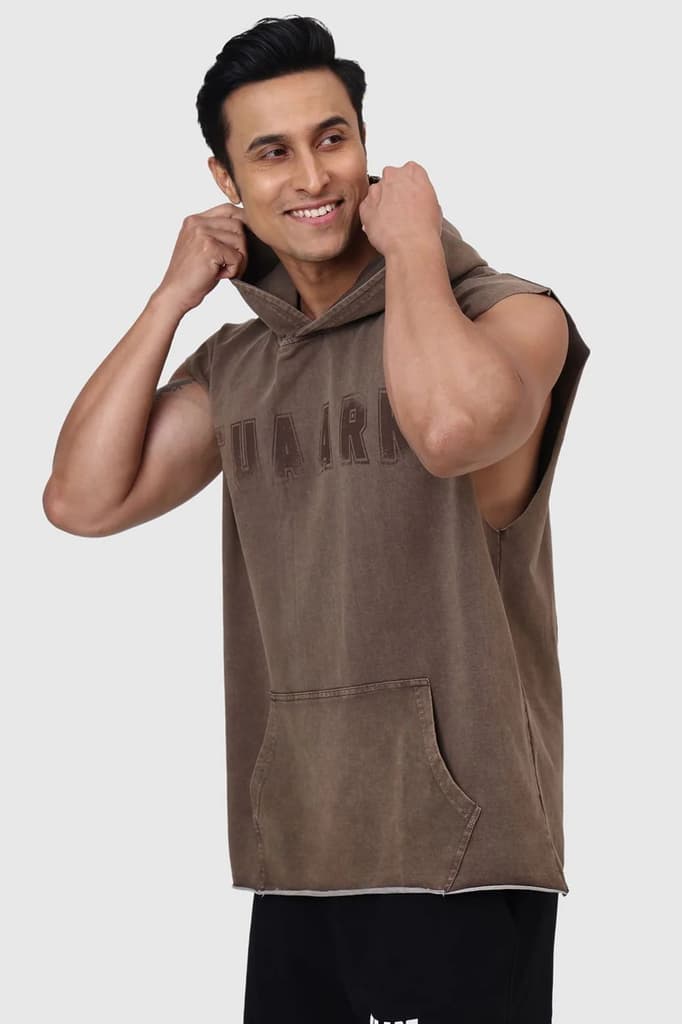 Shadow Washed Capsleeves Hoodie Brown — photo 5