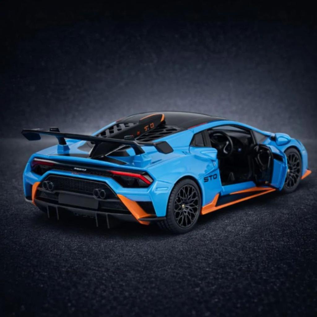 MSZ Official 1:40 Lamborghini Huracan STO Die-Cast Car – Blue Edition | Official Licensed Die-Cast