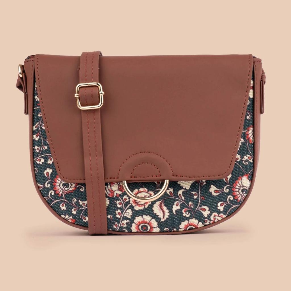 Chittoor Blue Kalamkari Magnetic Sling Bag