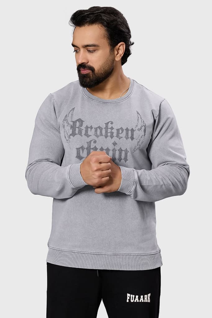Shadow Washed Sweatshirt Light Grey — S