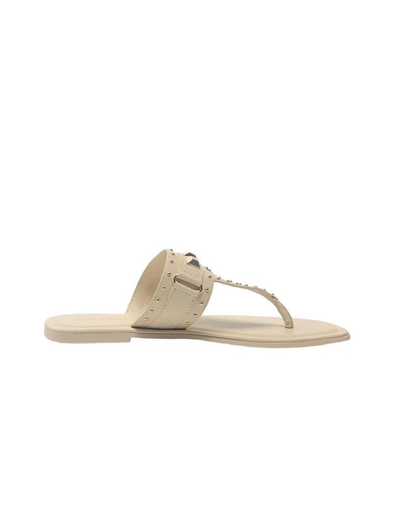 LUNA BLU Ivory Stud Detail Flat Sandals — photo 2