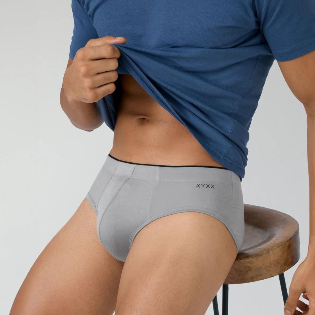 Super Combed Cotton-Modal Briefs - Ash Grey