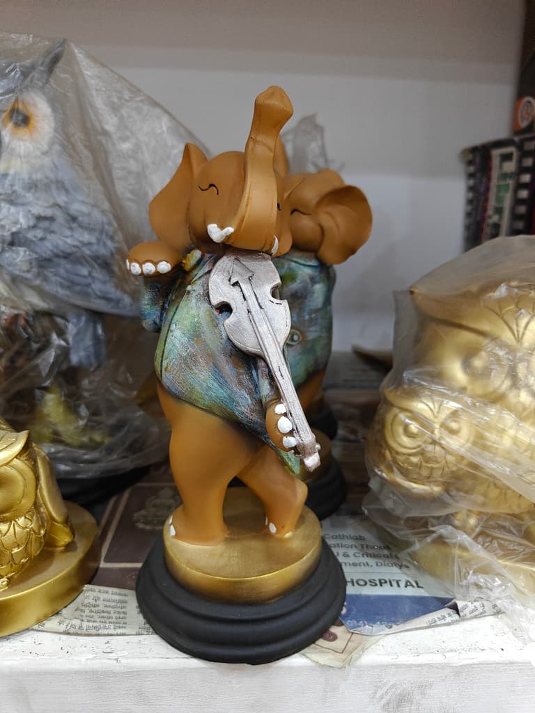 Elephant Figurine | Decorative | Ceramic | Brown