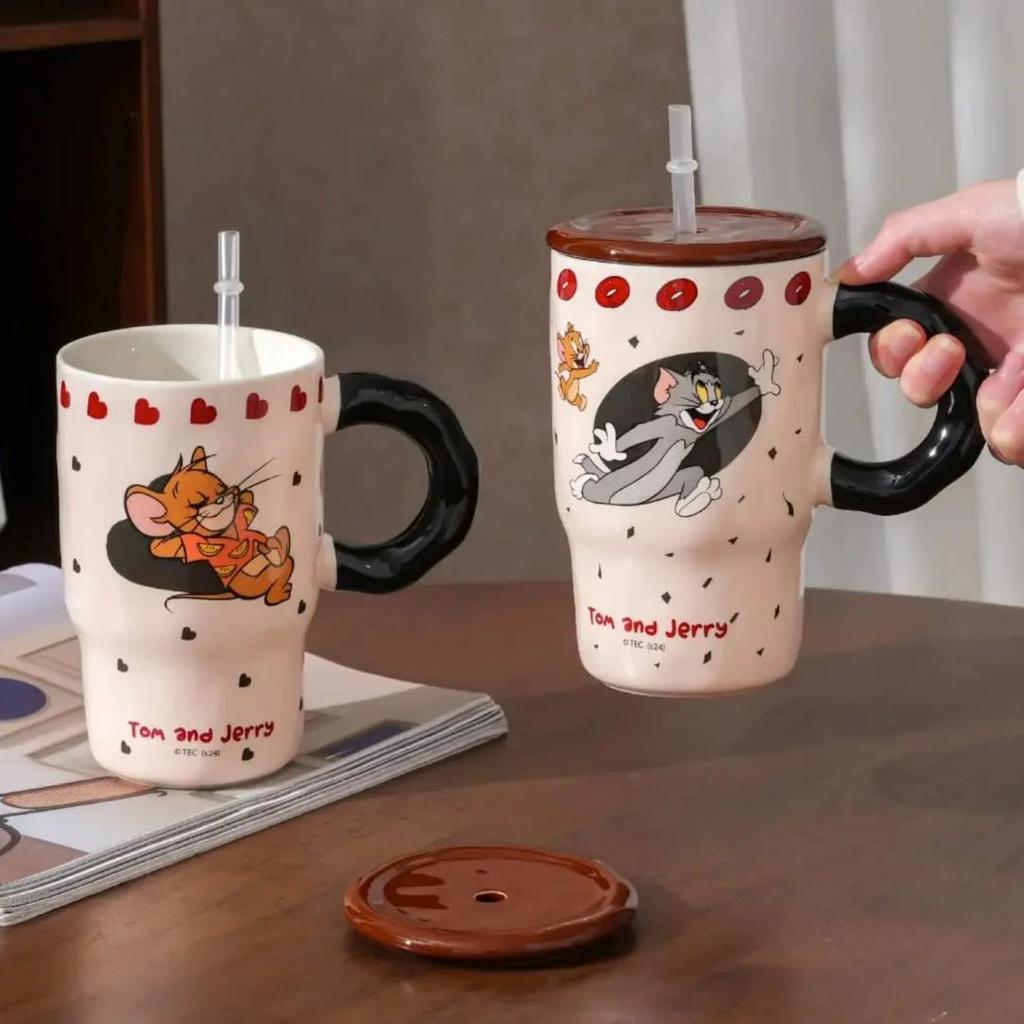 Tom And Jerry Ceramic Mug With Straw — photo 2