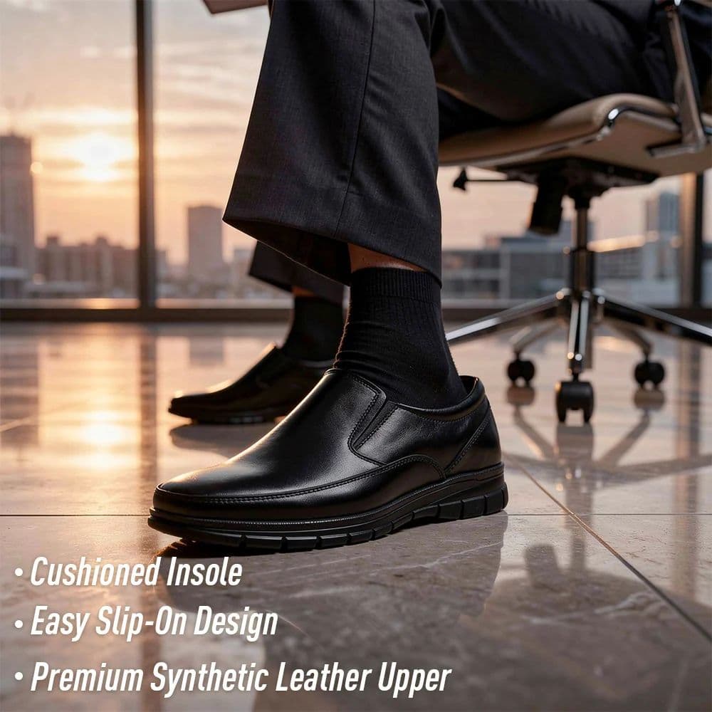 Healers HML-90E Black Formal Non Lacing Mocassin Shoes for Men — photo 3