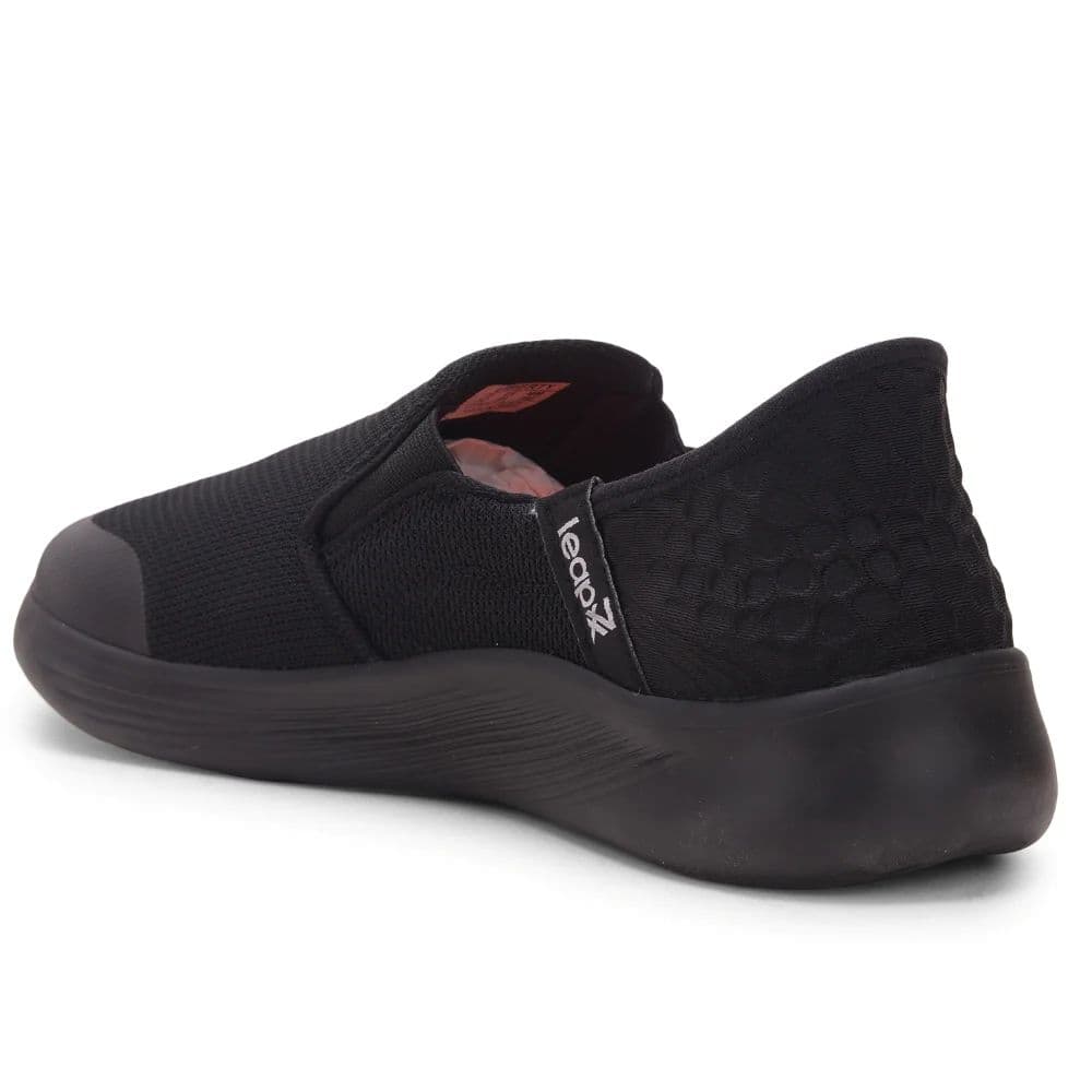 Leap7x Black Sports Non Lacing Walking Shoes For Men EZZAR-1 By Liberty — photo 4