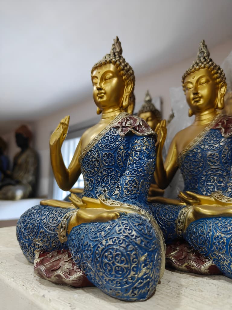 Gold Buddha Statue | Decorative | Gold | Blue