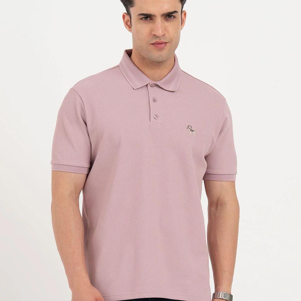 Polo T Shirts for Men in Light Mauve | Classic Polo T Shirts