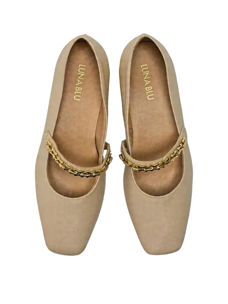 LUNA BLU Ivory Chain Detail Mary Jane Shoes — photo 3