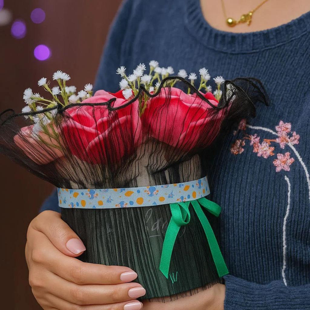 Rose Bloom Candle Bouquet | Handcrafted Soy Wax Rose Candles Gift Box — photo 3