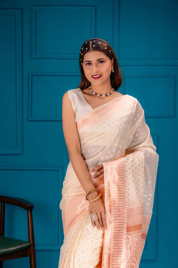 Mimosa Women's Woven Design Banarasi Style Art Silk Saree With Blouse Piece : SA00001755HWFREE — photo 2