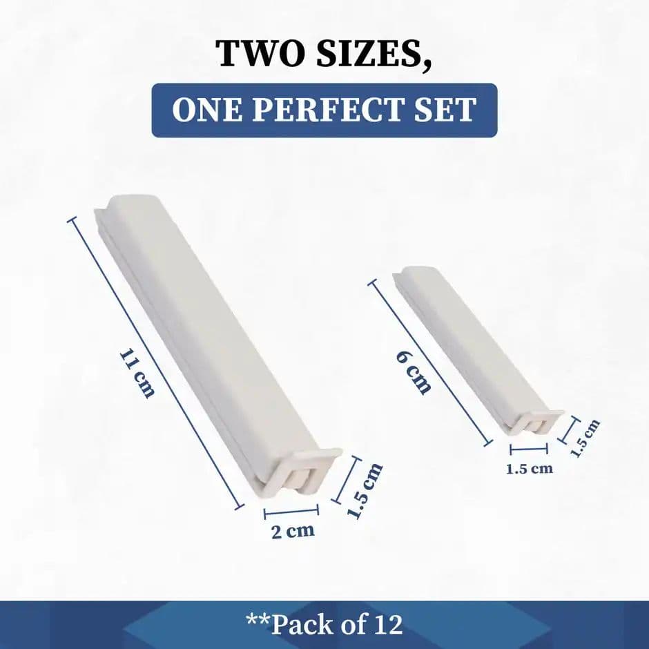 HomeStrap Pack Of 12 Plastic Clip Sealer | 6 Small, 6 Medium — photo 3