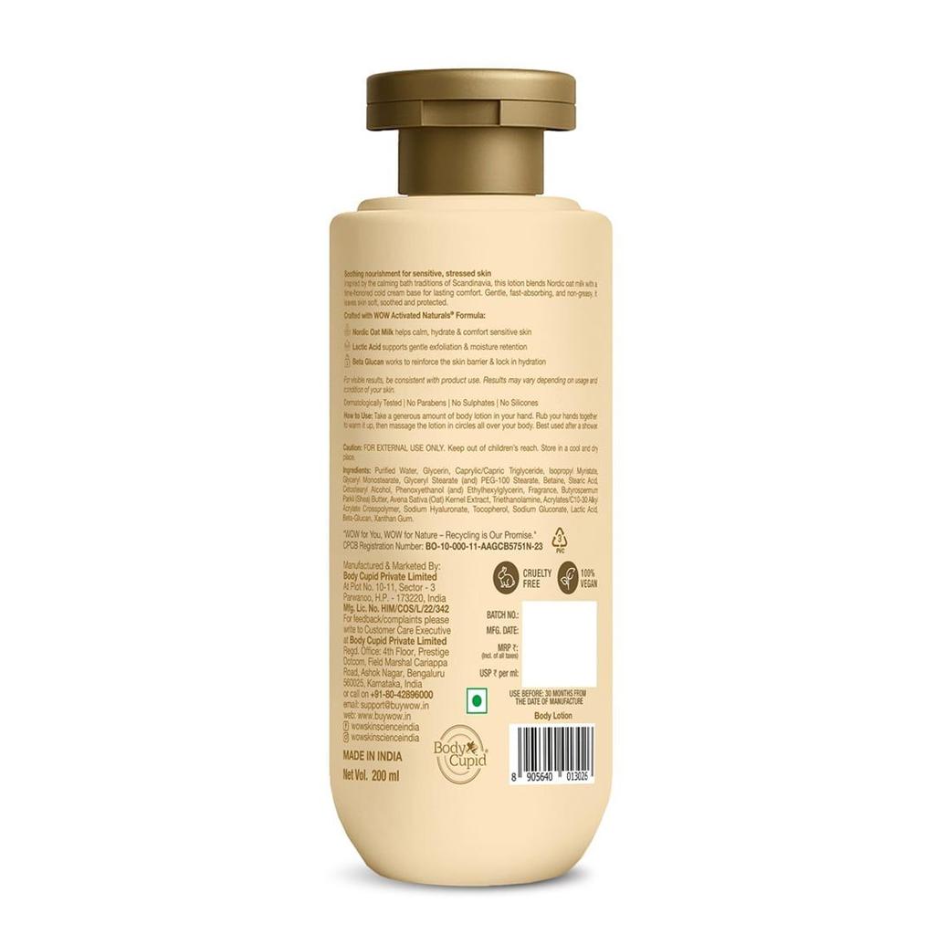 Vegan Nordic Oat Milk Soothing Body Lotion Soothes & Nourishes Dry