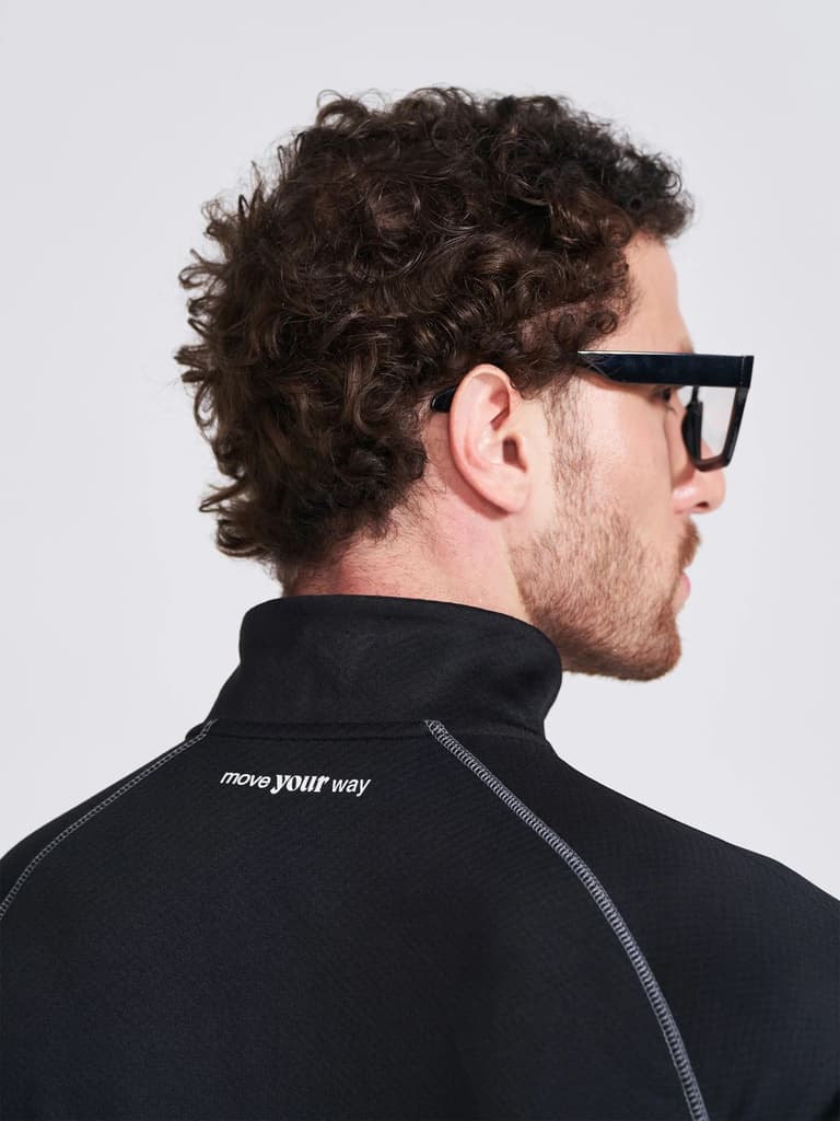Men's Black Solid Stand Collar Jacket — photo 6