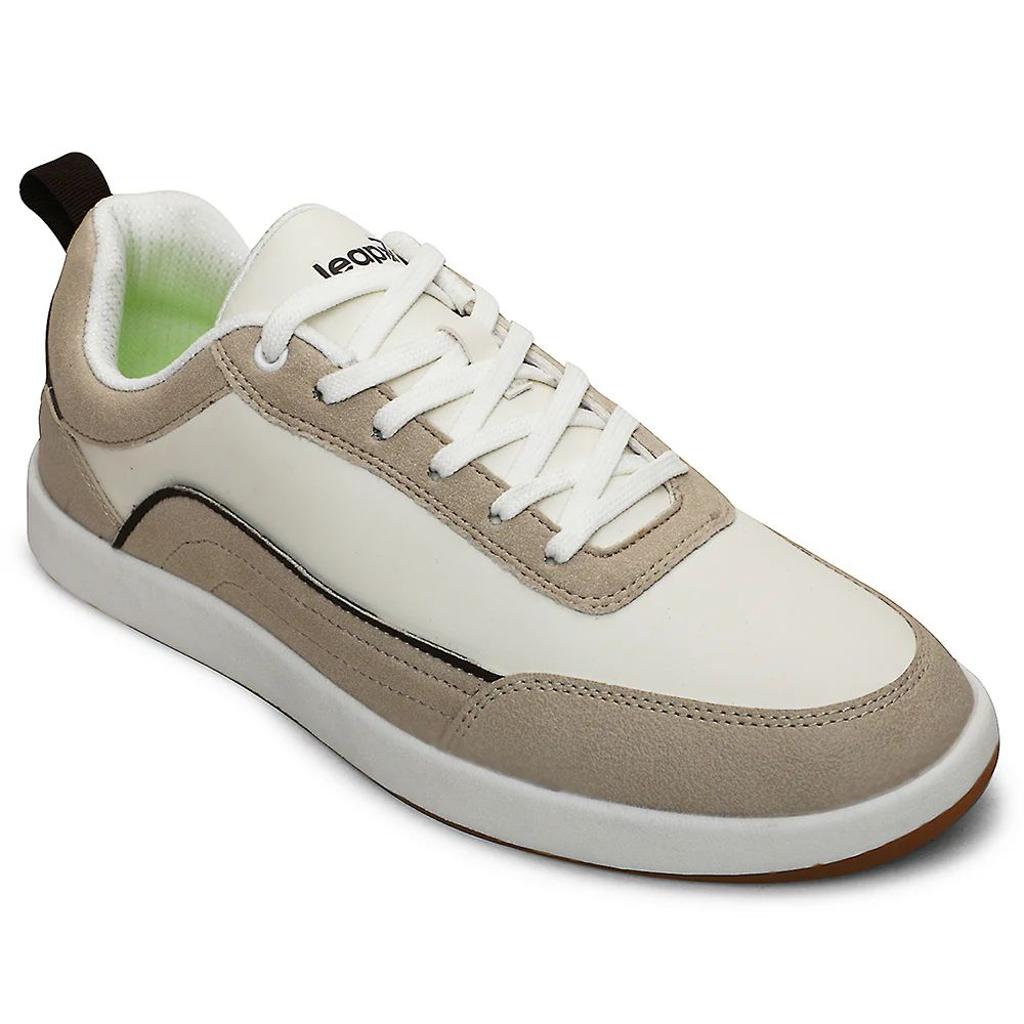Leap7x Beige Casual Lacing Sneakers For Men CLASTO-2E By Liberty