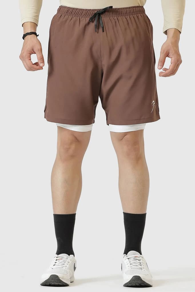 2 in 1 Compression Shorts Brown — photo 6