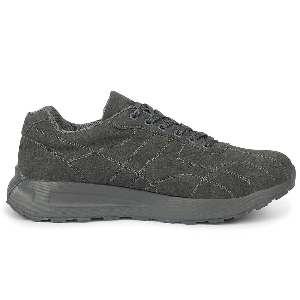 LEAP7X Grey Sports Lacing Running Shoes for Men GOLA-25D by Liberty — photo 2
