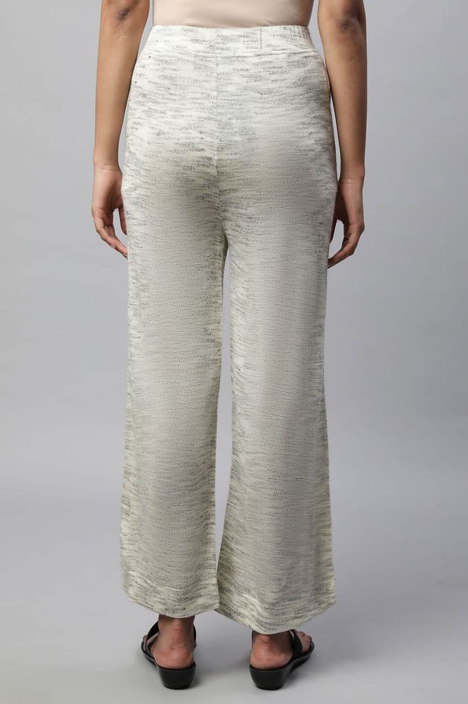 Grey Solid Straight Fit Palazzo With Elasticated Waist — photo 2
