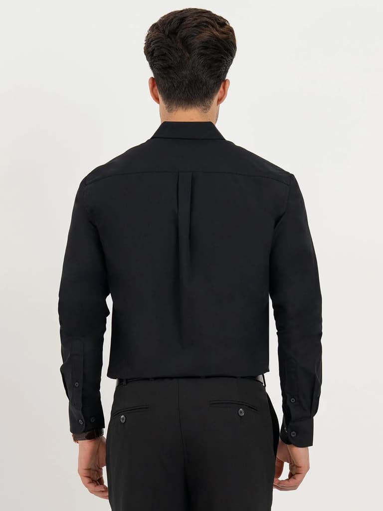 Shirts for Men in Black | Solid Full Sleeve Shirt — photo 3