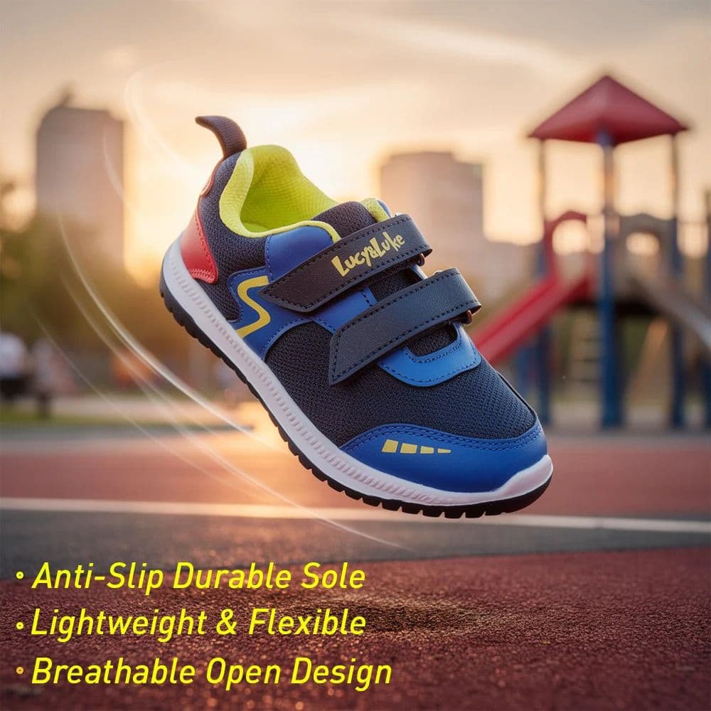 Lucy & Luke Navy Blue Sports Non Lacing Walking Shoes For Kids JAMIE-K2E By Liberty — photo 3