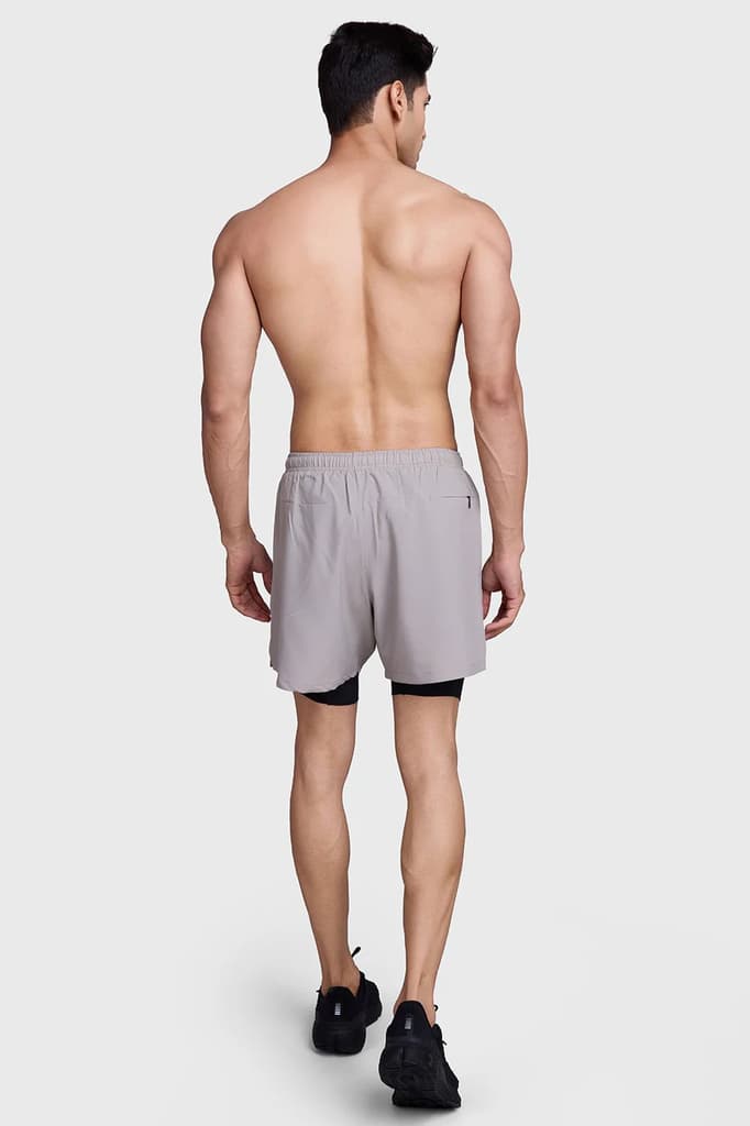 2 in 1 Laser Shorts Beige With Black — photo 7