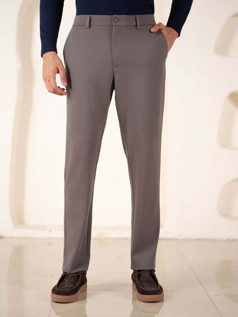 Malai Dark Grey Soft-touch Slim Fit Power Stretch Pants — photo 9