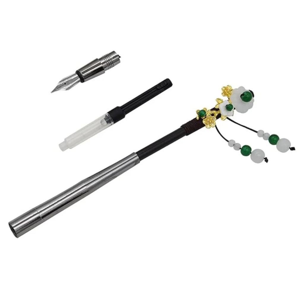 Hair Stick Style Fountain Pen Gift Set | Retro Style Kit With Ink Bottle And Cartridges — photo 7