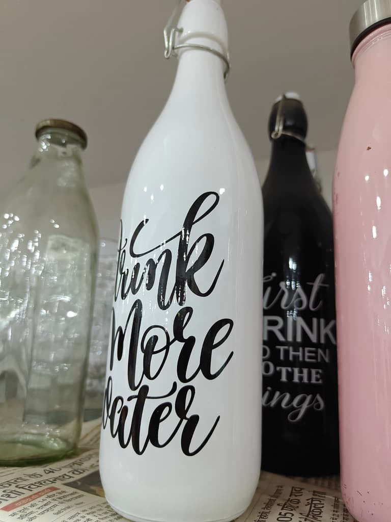 Drink More Water Bottle | Water | Plastic | White