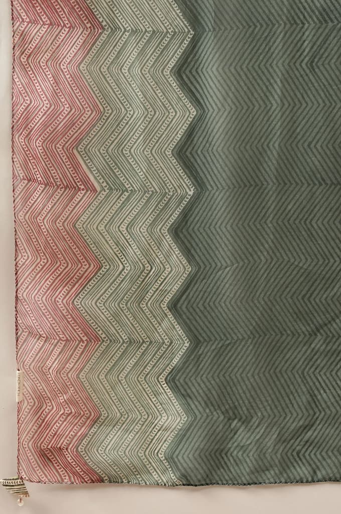 Green Printed Organza Drape — photo 3